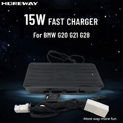 Moreway wireless charging Mat For BMW G20 G21 G22 G28 3 4 Series G26 phone charger Mobile Holder Mount Fast charge Car interior