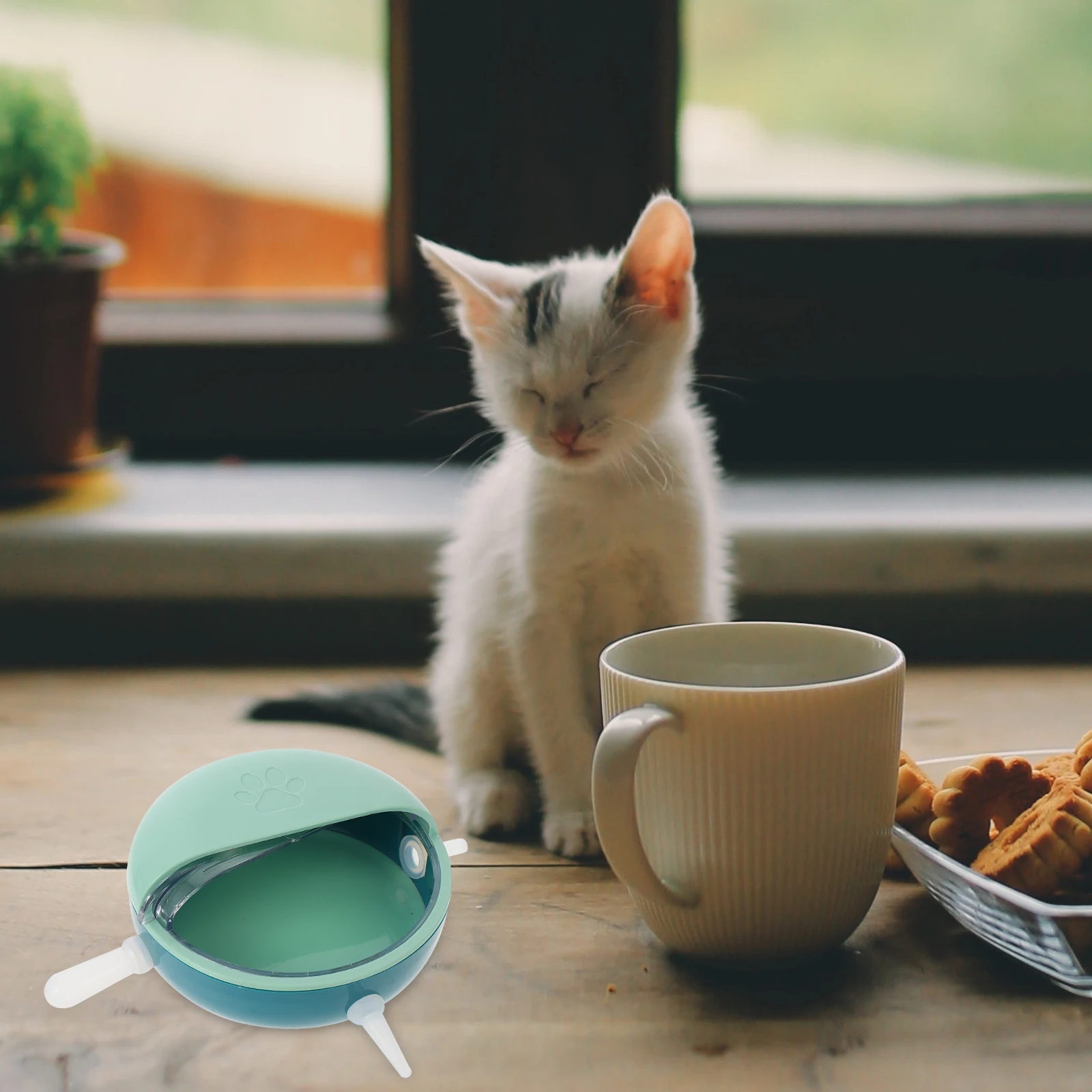 

Durable Puppy Kitten Feeder Bowl No Peculiar Smell Safe Healthy Easy Carry Puppy Nipples Feeder Kitten Feeding Device