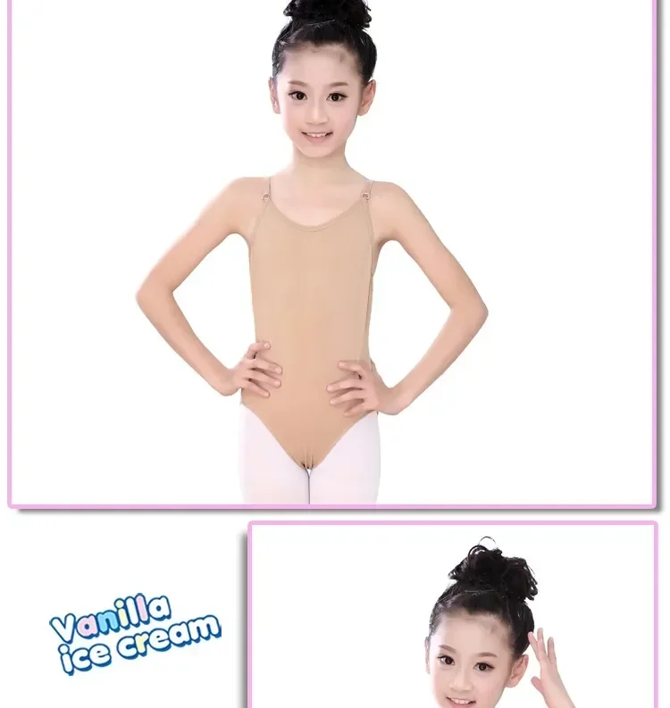 Kind Erwachsene Sexy Nahtlose Leibchen Haut Farbige Gymnastik Trikot Mädchen Kinder Tanzen Ballett Unterwäsche Badeanzug Nude Trikot – Detail 2