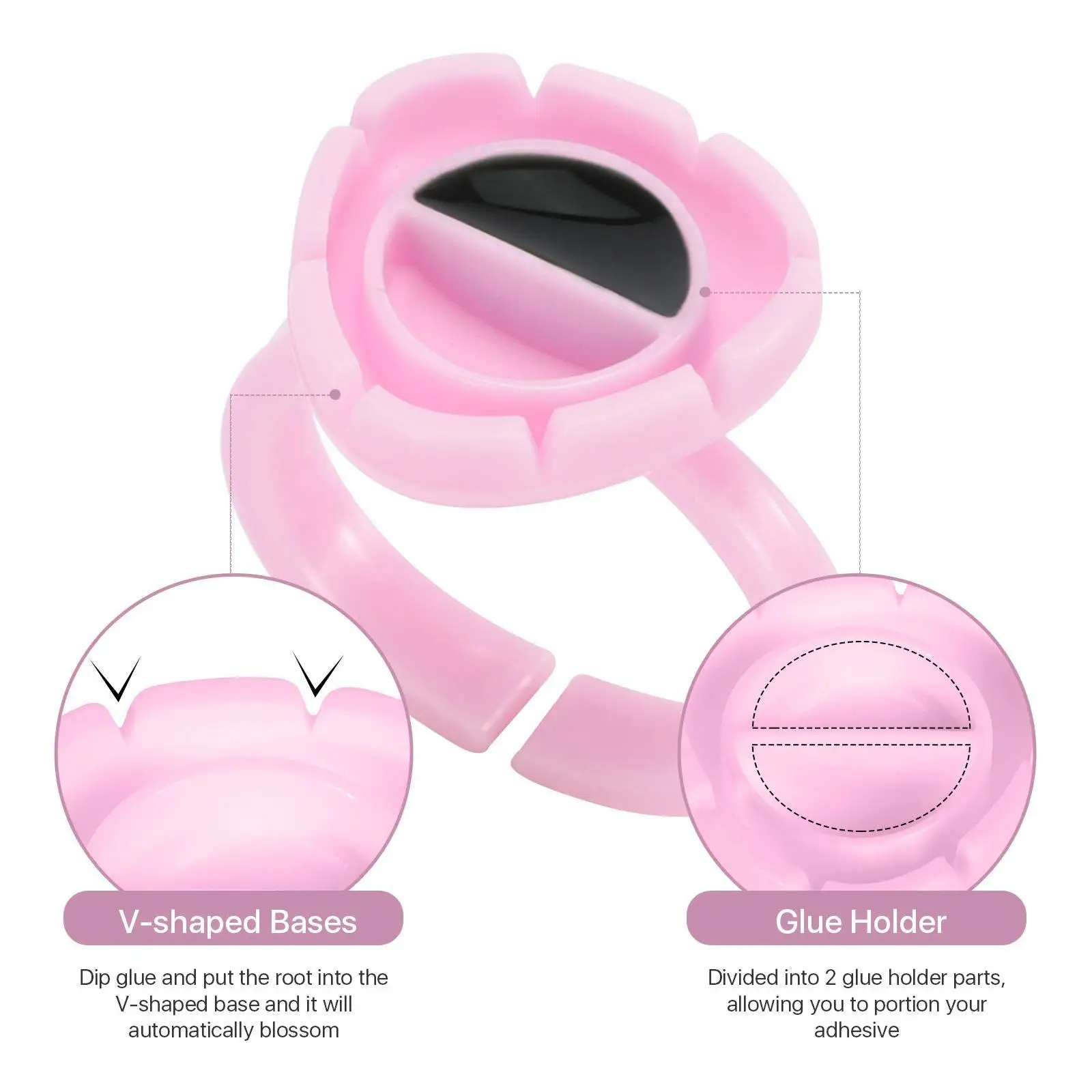 100 قطعة من إكليل الوشم الدائري، أداة مكياج بلاستيكية لاصقة للرموش