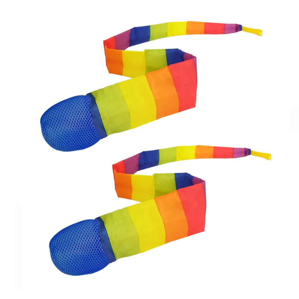 

2Pcs Rainbow Tail Soft Tail Meteor Ball Safe Catch Sensory Play Children's Rainbow Hand Throwing Ball Soft Ball Eco-Friendly