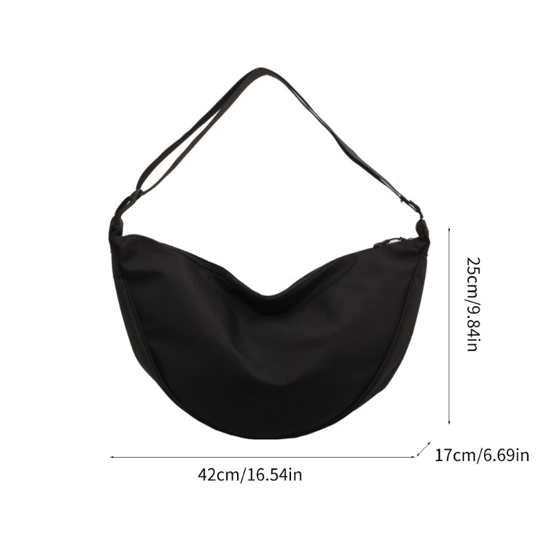 Bolso bola para mujer, bolso hombro informal nailon con cierre cremallera