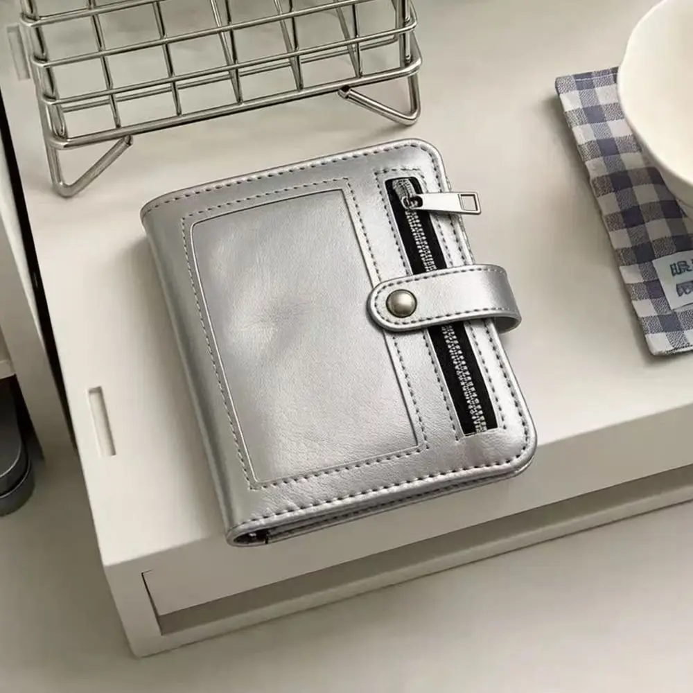 Multi-functional PU Leather Binder Notebook with Photo Window 5-Ring Loose-Leaf M5 Notebook Detachable Pocket Journal Gift