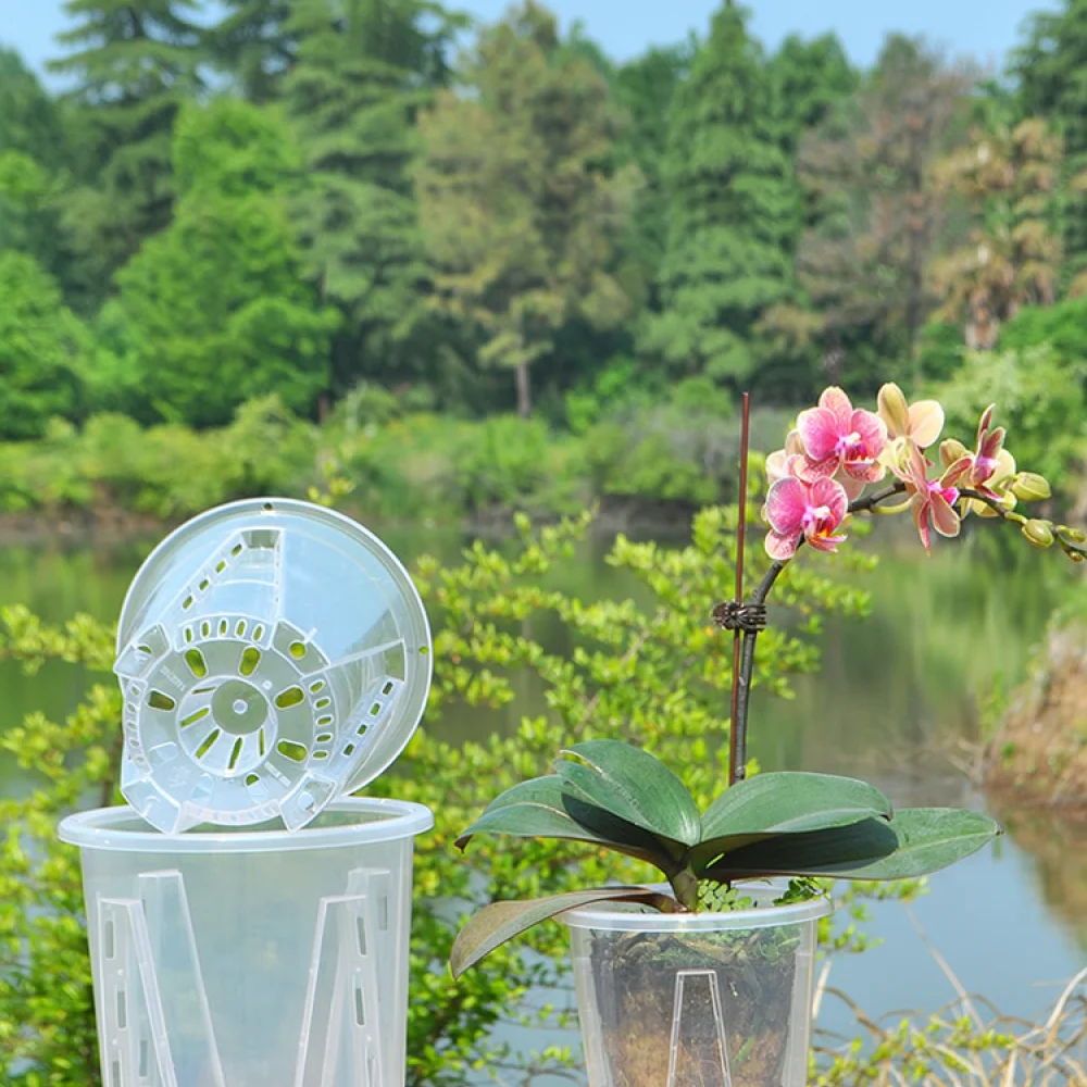 Root Control Flower Pot Clear Plastic Breathable Container For Orchid Phalaenopsis Oncidium Indoor Gardening Accessory