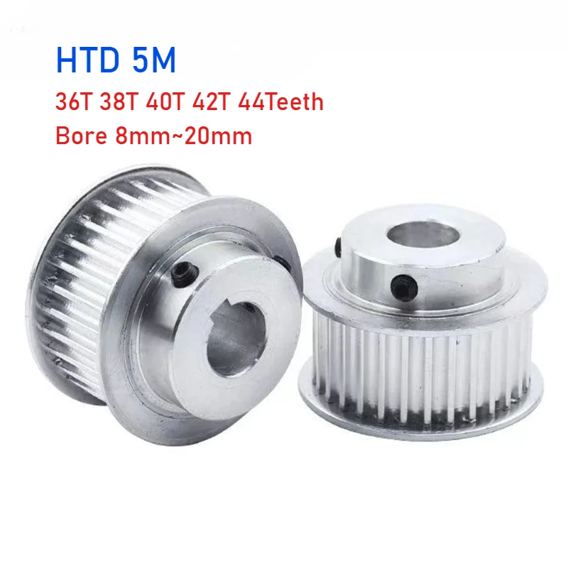 HTD 5M Timing Pulley 36T 38T 40T 42T 44Teeth Bore 8mm~20mm Keyway BF Type Belt Width 15mm/20mm 3D Printed Parts