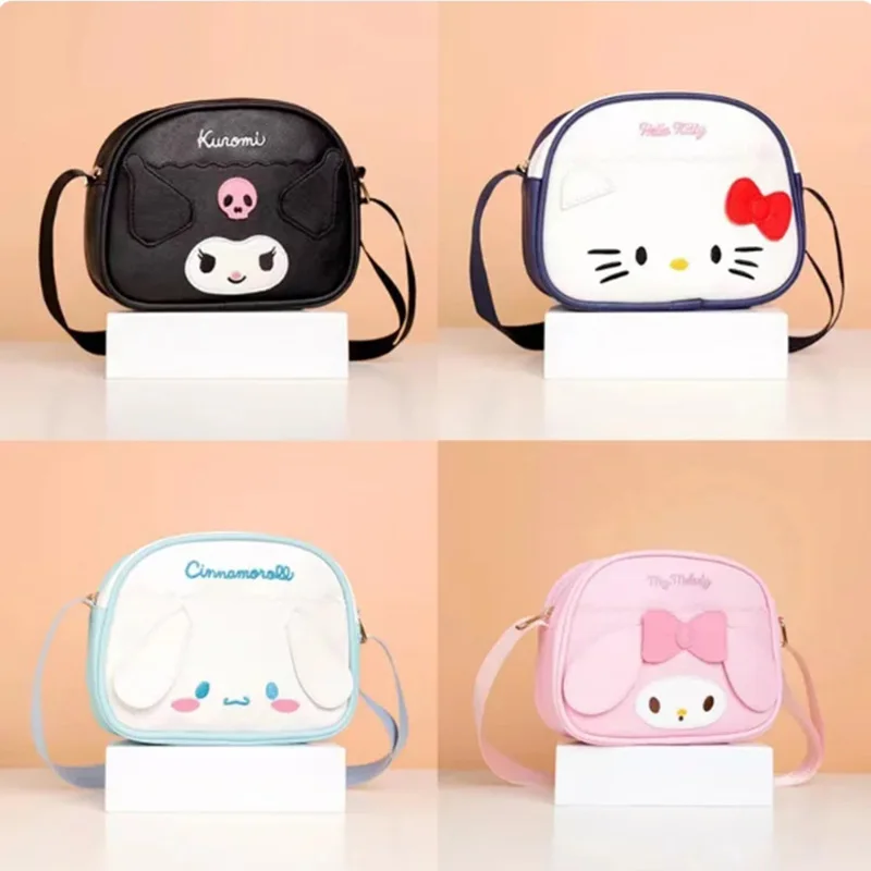 Sanrio-Bolso de hombro de Anime Kawaii Kuromi My Melody para niña, bandolera de gran capacidad, almacenamiento para teléfono móvil