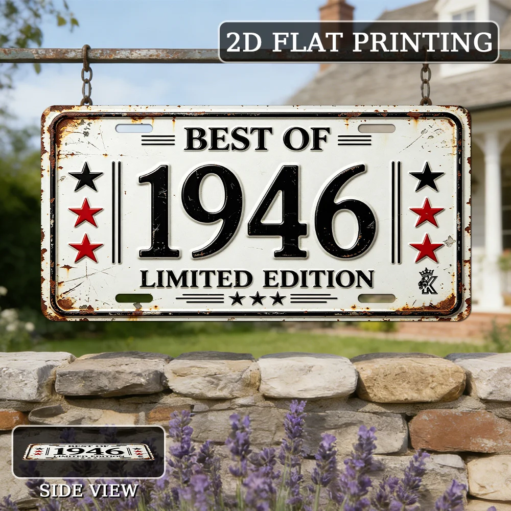 2D Flat, [2D Flat], 2D Flat, 1pc, Vintage Metal Aluminum Sign Decoration(30.48cm * 15.24cm), Best of 1946 Limited Edition, Outdo