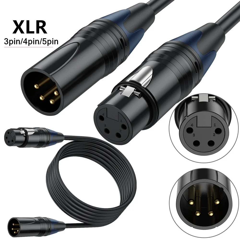 XLR 3pin 4Pin 5pin Male To Female Supply Cable Extend Cord For DSLR Camera Monitoring DMX Audio Mixing Console