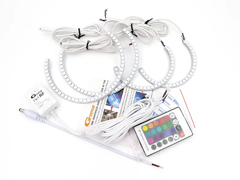 Para scion tc 2005 2006 2007 bluetooth app ultra brilhante multi-cor rgb led anjo olhos kit halo anéis