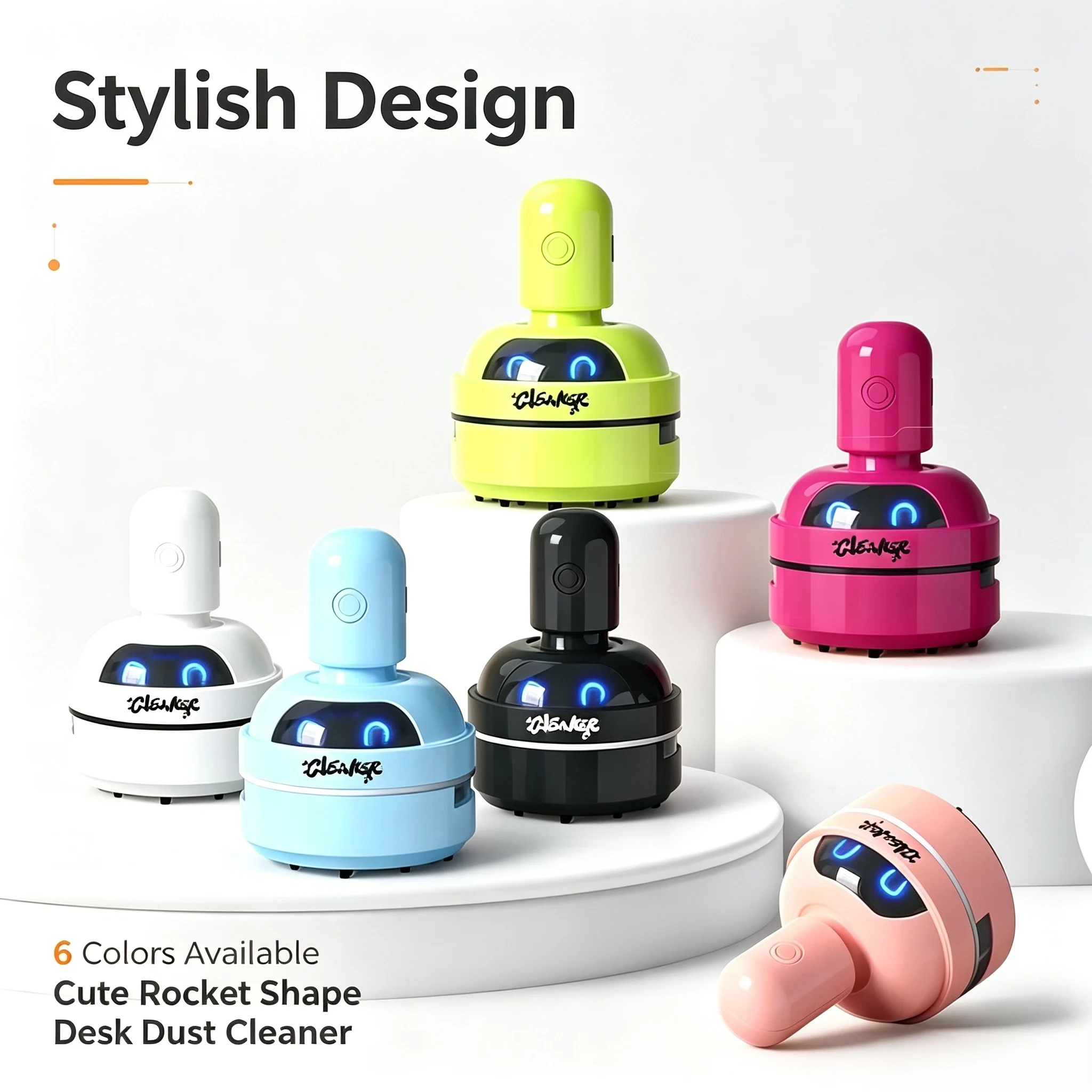 Cute Mini Desktop Vacuum Cleaner, USB Wireless Keyboard Desktop Cleaner for Pencil Shavings, Rubber Crumbs & Keyboard Dust