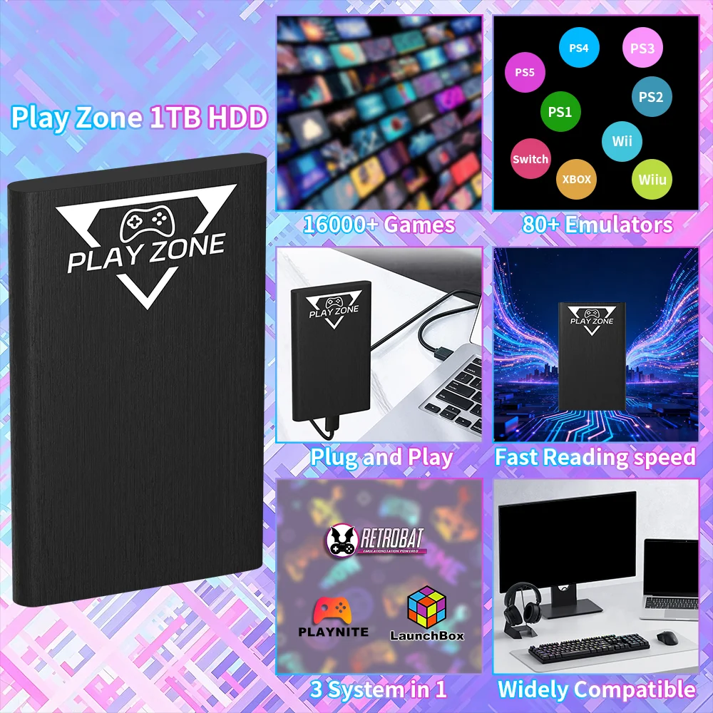 Portable Play Zone Retro Gamin - огляд і ціна Retro Gaming Hard Drive