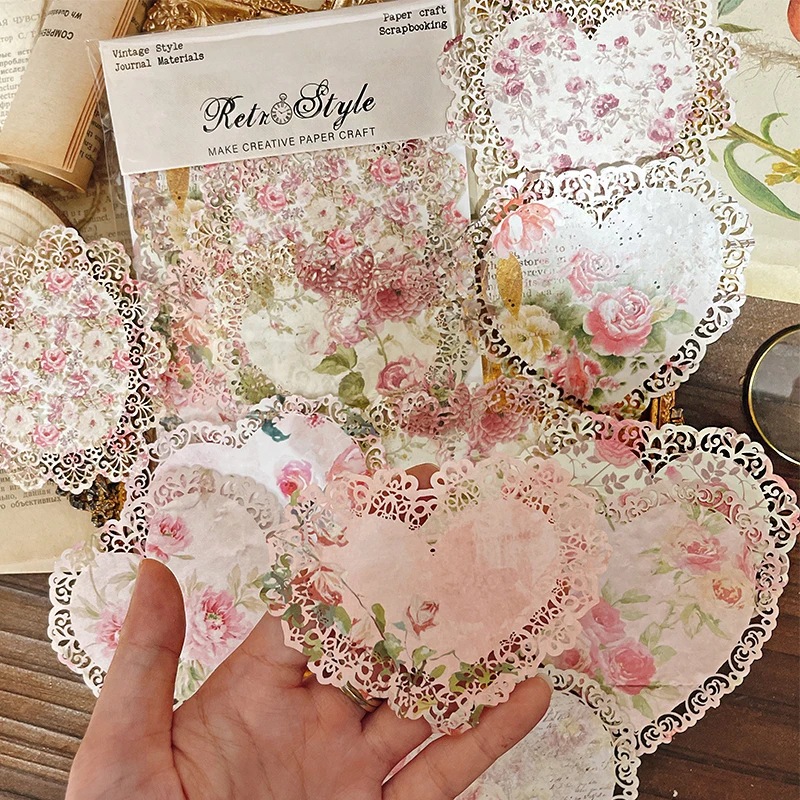 Panalisacraft Vintage Style Lace Doily Decorate paper pieces Scrapbooking paper pack handmade craft paper Background pad card