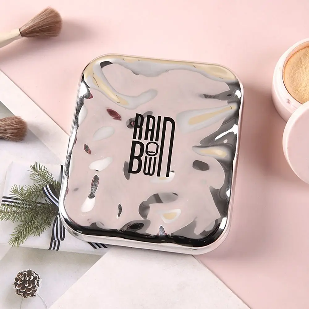 Lekkie, dwustronne lusterko do makijażu LED, mini lusterko kieszonkowe z powłoką galwaniczną, z oświetleniem, ściemnialne, składane lusterko do makijażu, idealne do akademika.