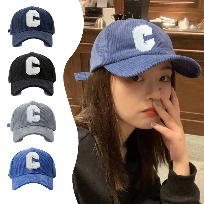 

Spring Autumn Corduroy Baseball Cap for Women Men Unisex Vintage C Snapback Hip Hop Hats Winter Adjustable Outdoor Sport Gorras