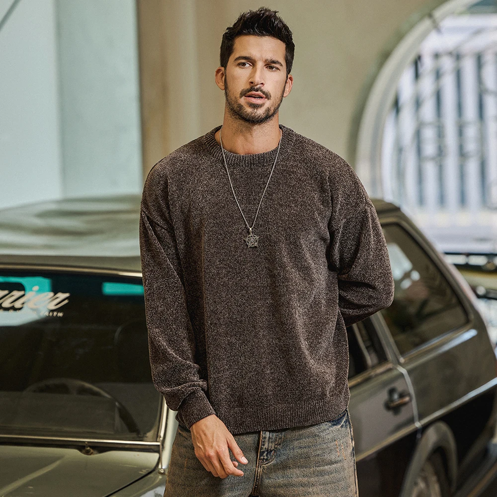 

American Retro Fashion Sweater Men Autumn Winter Loose Casual Pullover Sweater Man Streetwear Knitwear Jumpers Tops