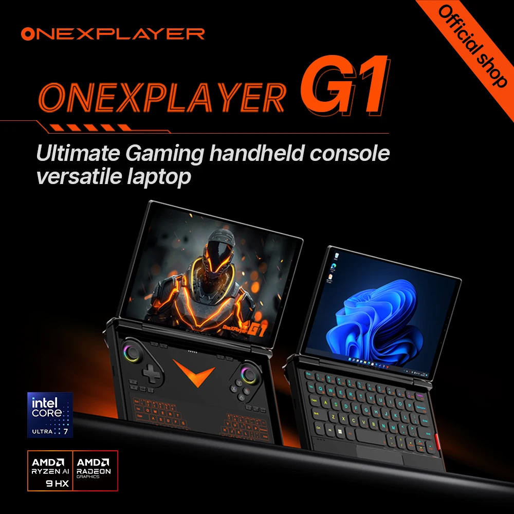 أداء OneXPlayer G1 الجديد المحمول للغاية AMD Ryzen ™   AI 9 HX 370 Qculink كاميرا الكمبيوتر المحمول ألعاب الكمبيوتر يفوز وحدة تحكم الألعاب