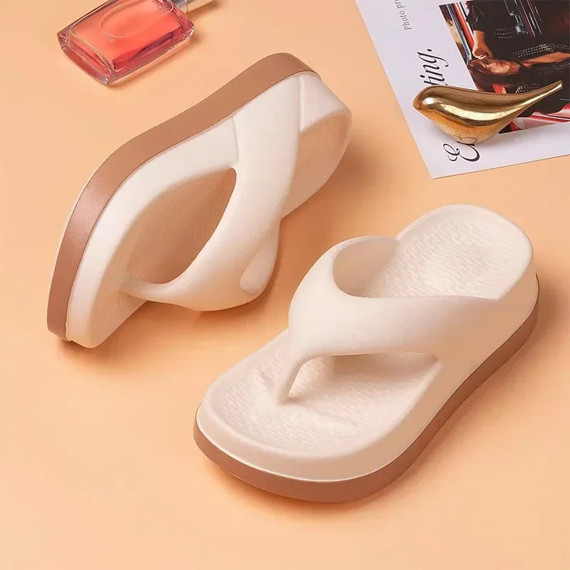 

women's flip-flops summer outdoor and indoor thick-soled sandals 5cm increase height slippers for beach