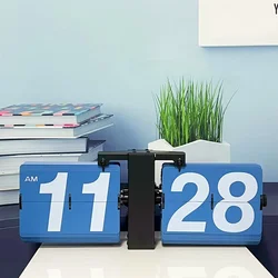 Luxury Metal Desk Clocks Retro Silent Minimalist Aesthetic Flip Clock Small Design Wall Clock Office Table Clocks Decoration