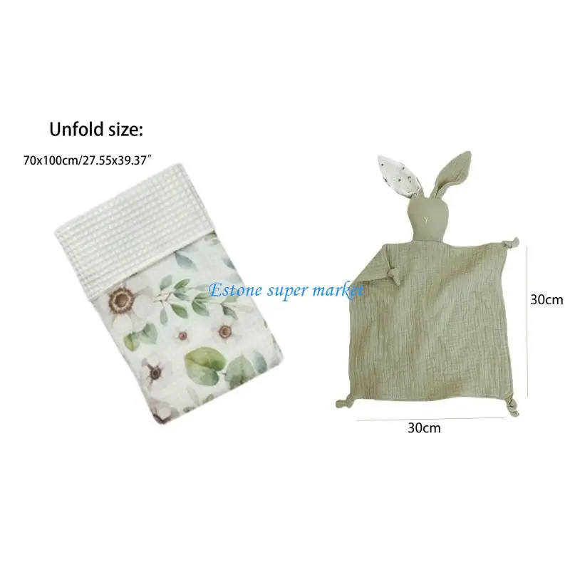 090B детское хлопковое одеяло с принтом, успокаивающее полотенце, деревянный комплект для малышей, новорожденных мальчиков и