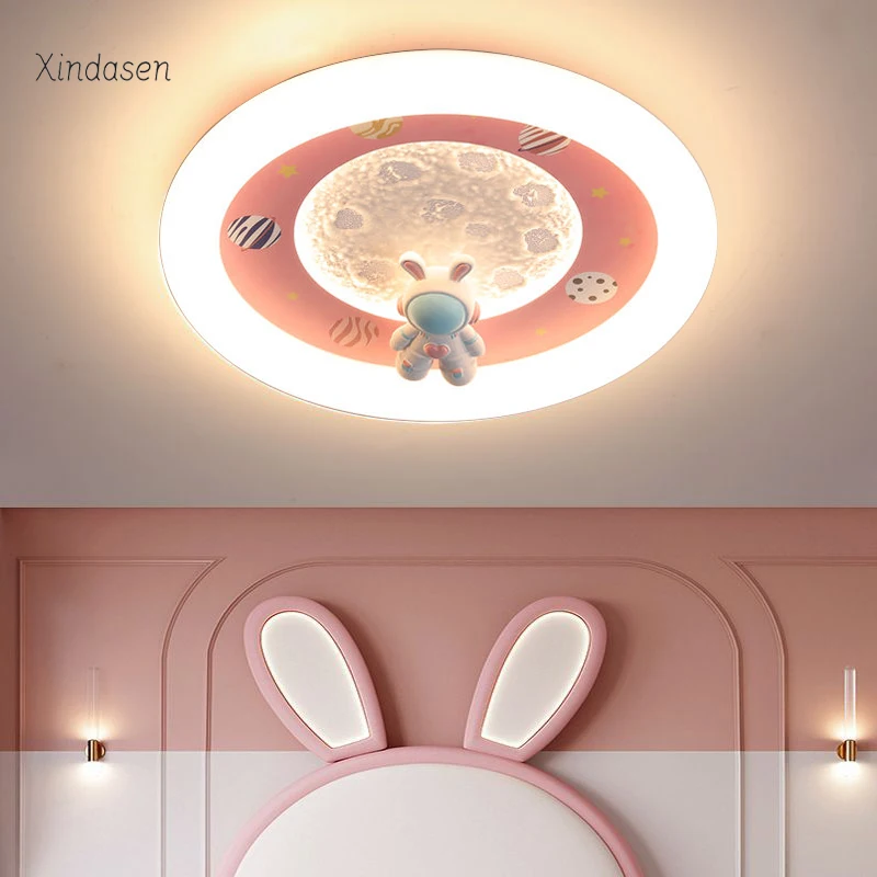 

Kids Room Ceiling Light Astronaut Boy Girl Bedroom Chandelier Princess Spaceman Rocket Rabbit Children Lamp Сетильник Потолочный