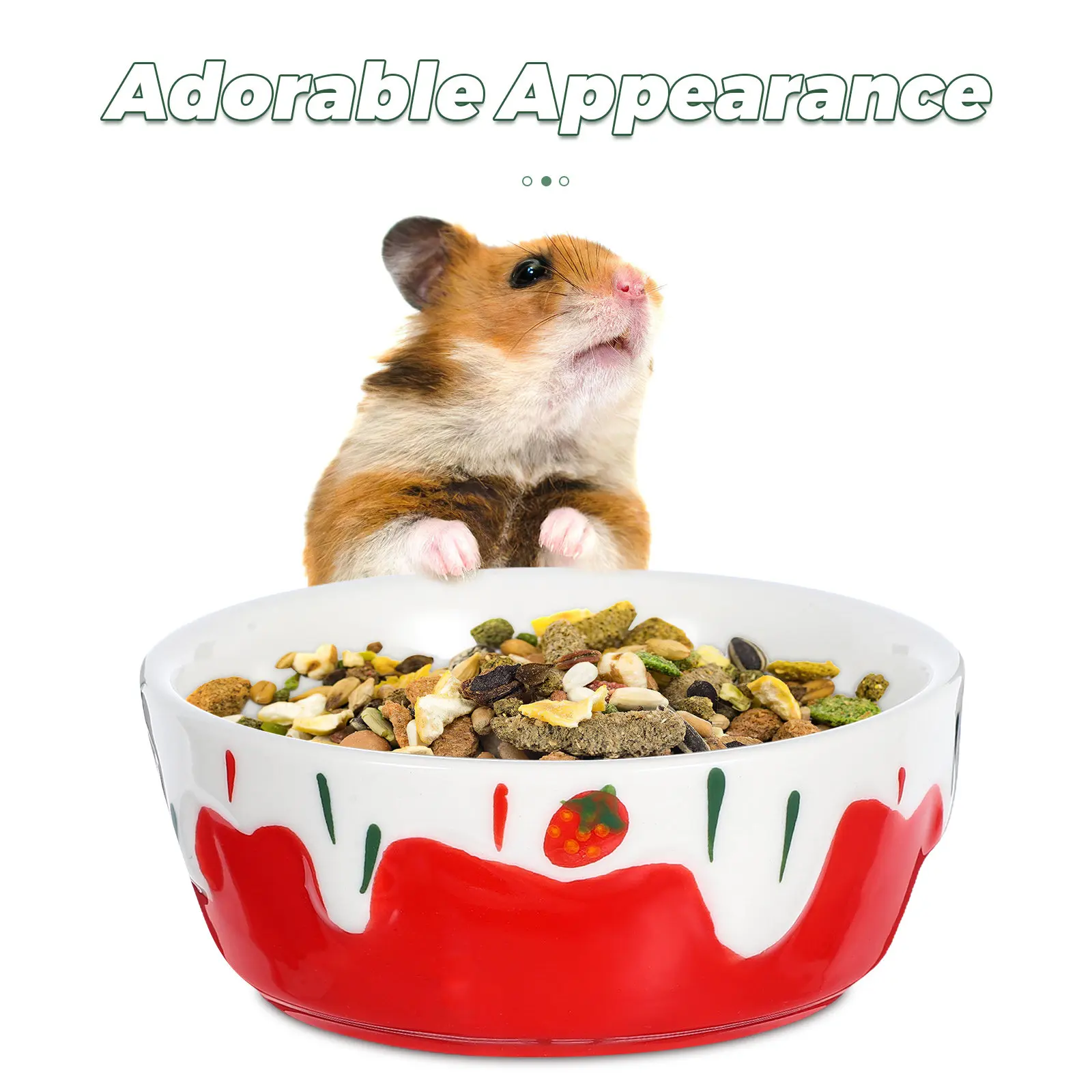 Small Animal Ceramic Food Bowl Anti-Spill Feeding Station for Hamsters Guinea Pigs Chinchillas Rabbits Hedgehogs view 2