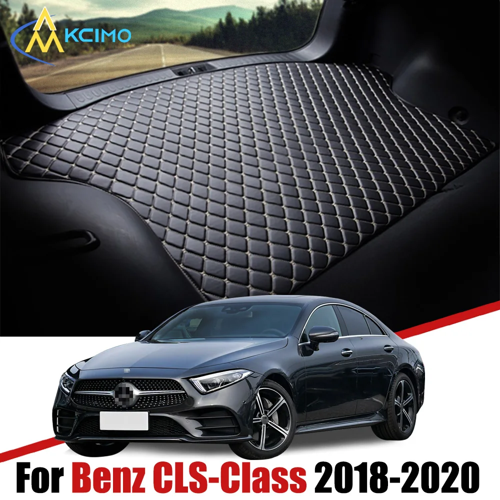 

For Benz CLS-Class 2018-2020 Artificial Leather Car Trunk Mat Rear Trunk Cargo Protective Mat Car Interior Accessories