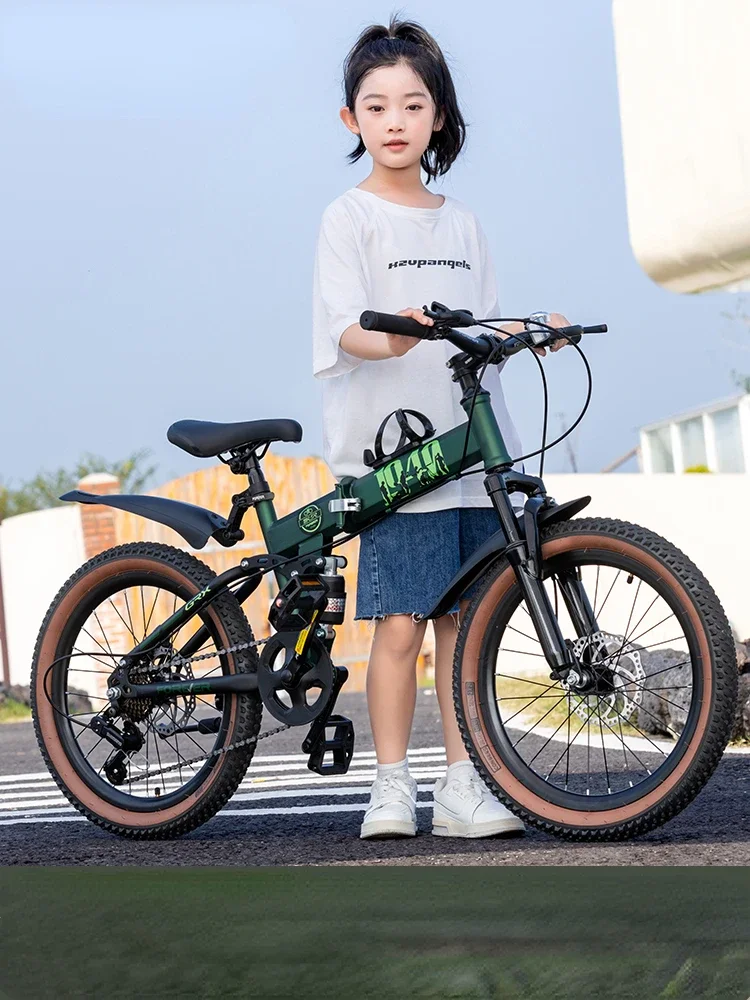 Children's Folding Bicycle Teen Variable Speed Ultra Light Mountain Bike