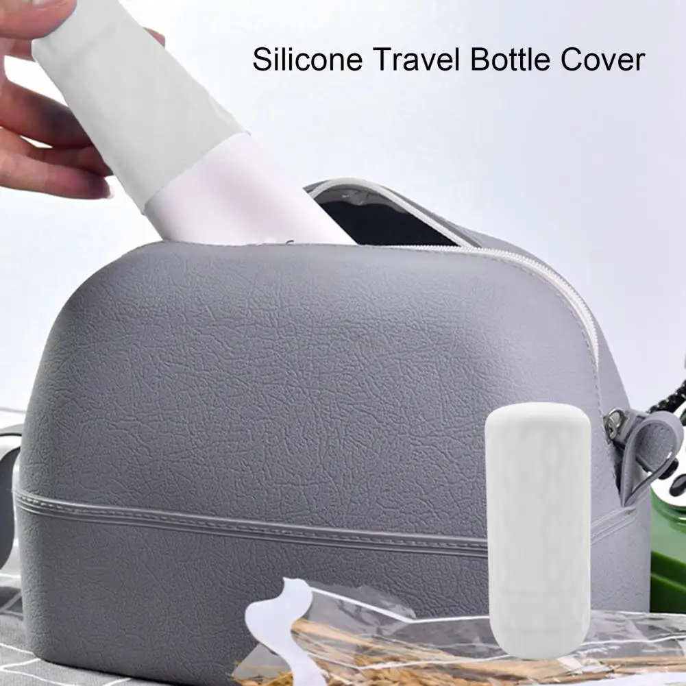 Silicone Container Protector Travel Essentials Leak-proof Silicone Bottle Covers Elastic Sleeves for Women Men 5pcs for Luggage