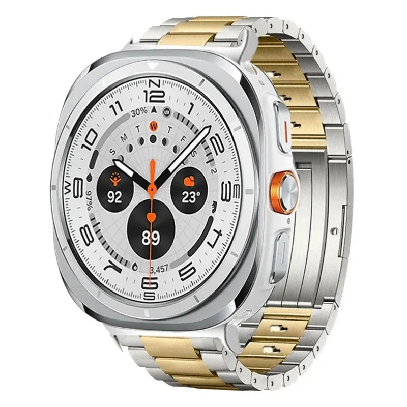 For Samsung Galaxy Watch Ultra2 Titanium Strap Watch7Ultra Three-Grid Chain Removable Titanium Strap