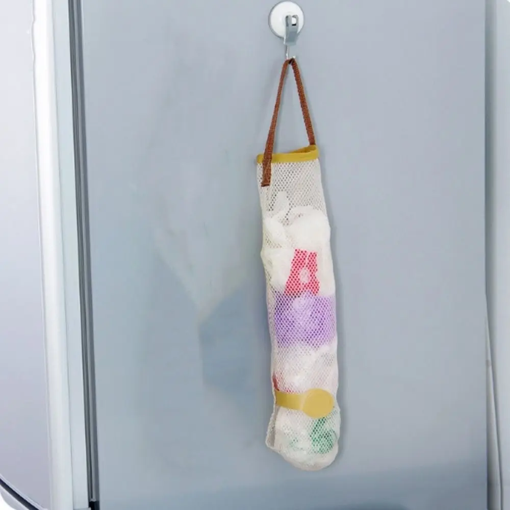 5Pcs Bottom Open Onion Potato Storage Bag Hangable Breathable Mesh Hanging Bags Large Capacity Reusable Garbage Bag Holder