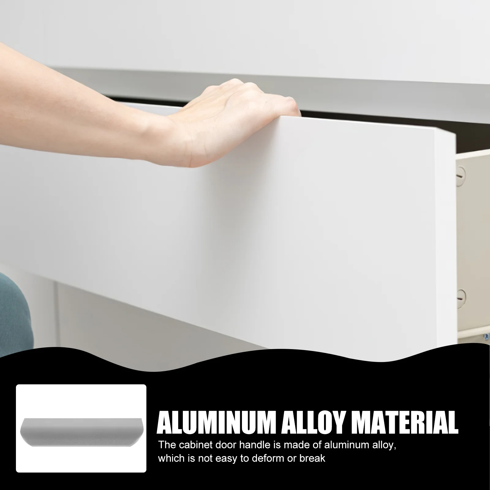 

10Pcs Cabinet Door Handles No Drill Finger Pulls Sturdy Metal Edge Pulls for Drawers Wardrobe Cupboard Desk Furniture Grips