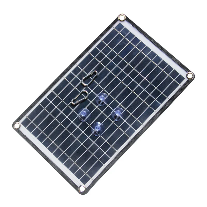 75W Solar Panel 5V Dual USB Waterproof Solar Charger Portable Solar Cells Mobile Phone Power Bank for Outdoor Camping Hiking