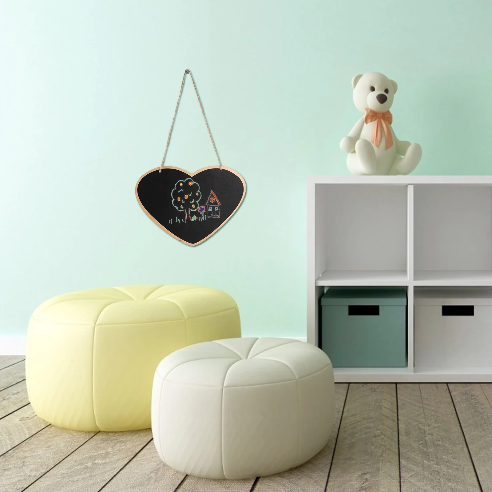 علامة سبورة خشبية مزدوجة الجوانب معلقة على شكل سبورة لعيد الميلاد وأعياد الميلاد والهالوين هدية صغيرة