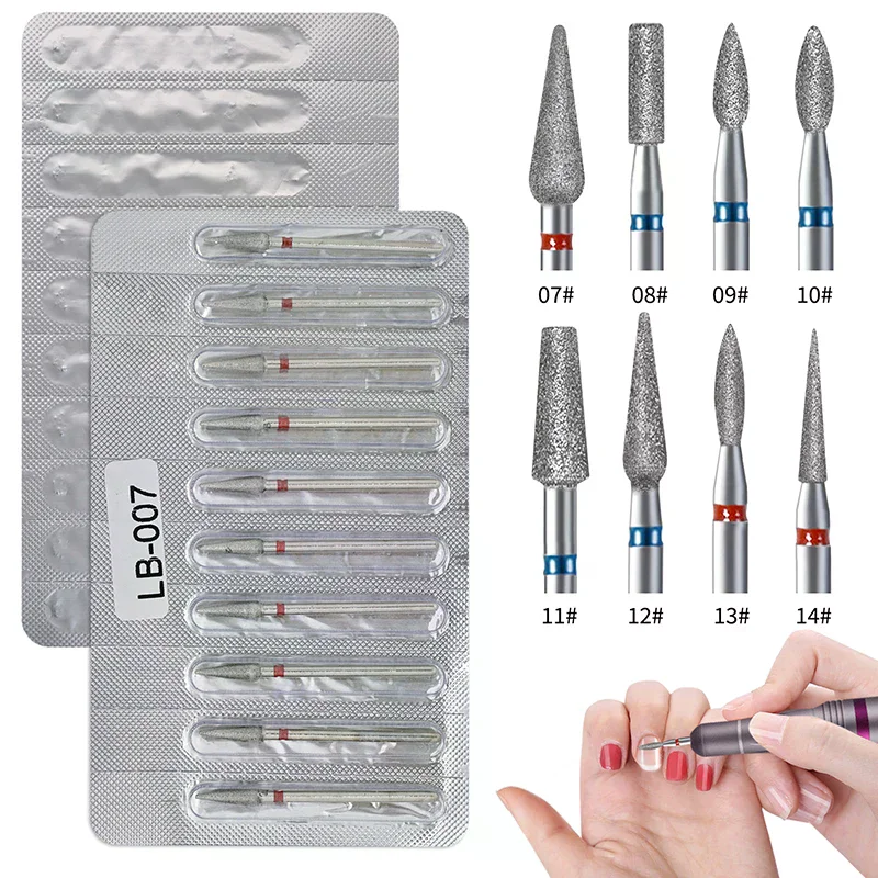 10 pezzi fresa in acciaio inossidabile per manicure punte elettriche per trapano per unghie accessorio macchina per pedicure strumento per rimozione gel per lima per unghie