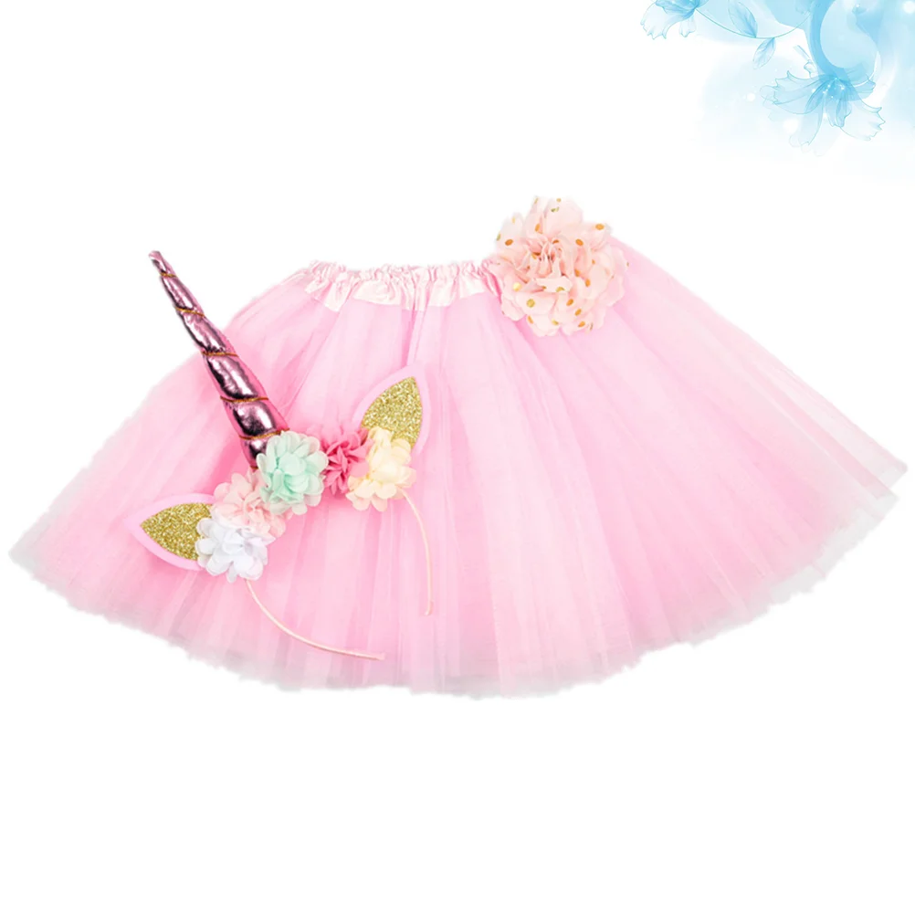 Unicorn Tutu Skirt Set Kids Dress Headband Girls Fairy Costumes Children Clothes Tulle Skirts Outfits Accessories