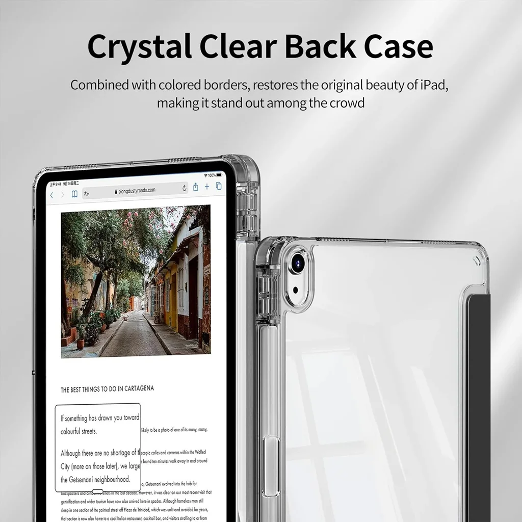 3+Y-fold Flip Clear Cover For iPad 10th 11th Gen 7/8/9 10.2'' Start Case iPad Air 4 5 10.9 6 7 11 iPad Air 2 9.7 Pro 11 Mini 6 7