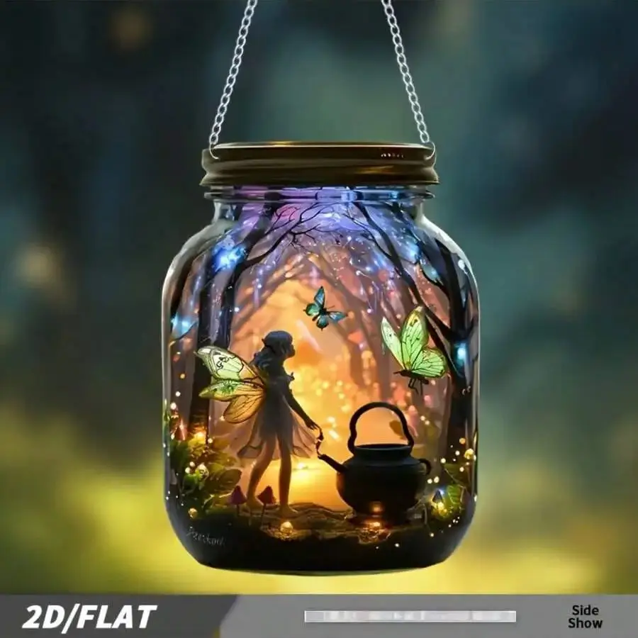 2PCS Magic Forest Crystal Bottle Outdoor Decoration Pendant Fairy Tale Theme Gardening Decoration Window Decoration FestivalGift