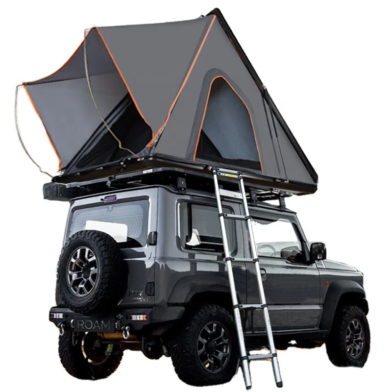 

Triangle Shape Portable Aluminium Hard Shell Folding SUV MPV Car Roof Mounted Top Tent for 2 3 4 People Outdoor Camping Stock