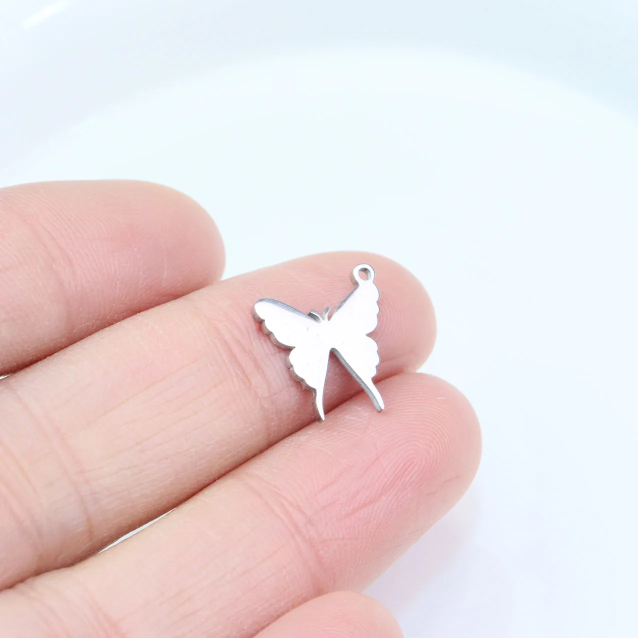 10pcs Stainless Steel Shiny Mirror Polished Butterfly Jewelry  Charms Pendant DIY Handcraft Waterproof Antiallergic