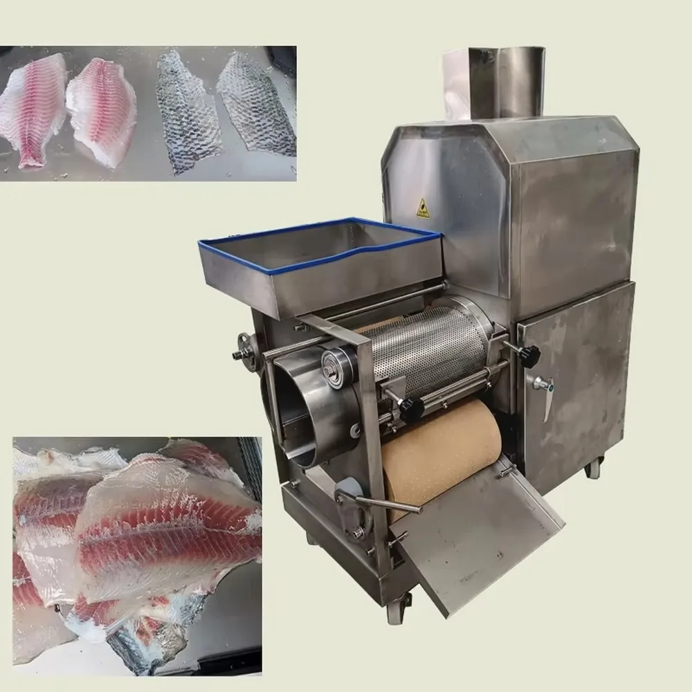 Commercial Fish Bone Skin Remover Machine Electric Meat Bone Separator Belt for Seafood Processing Kitchen Tool
