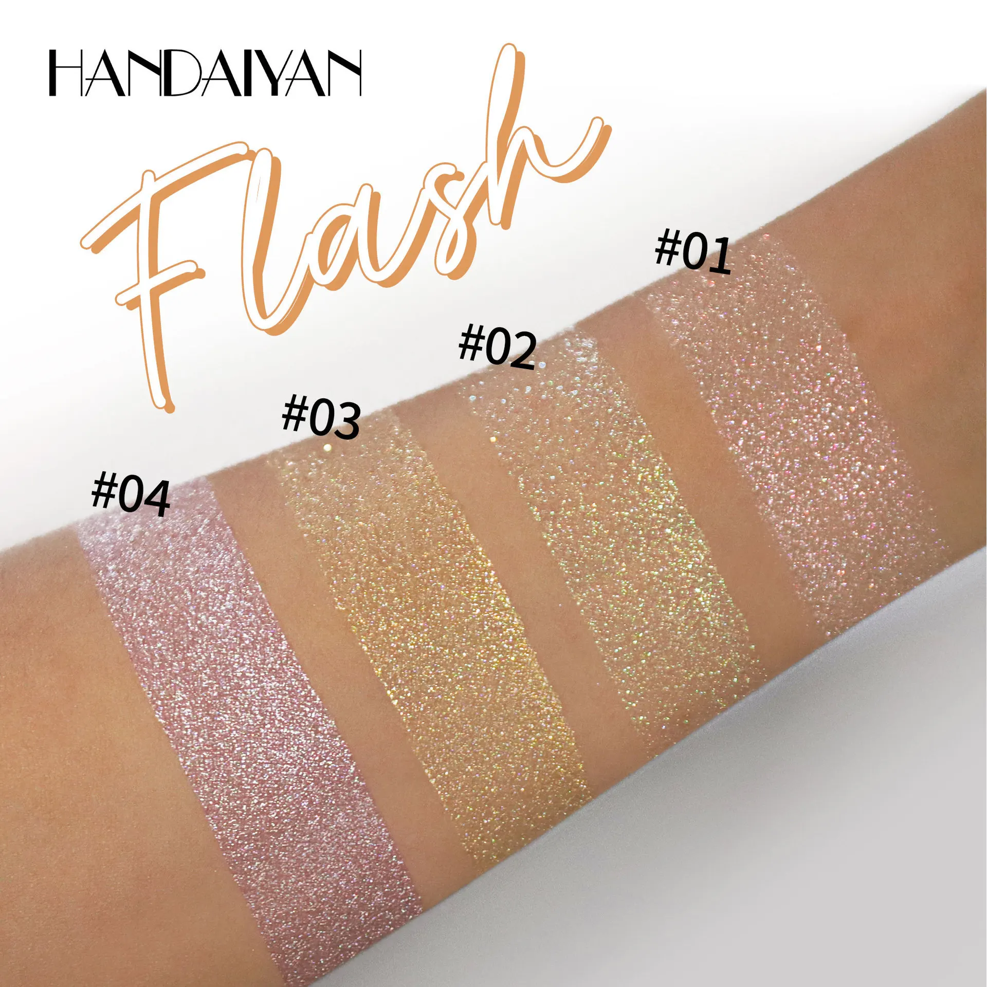 

Liquid Highlighter Brightening Fluid Four Shades Delicate Glitter Gentle Texture for Brightening Facial Contours All Day Use