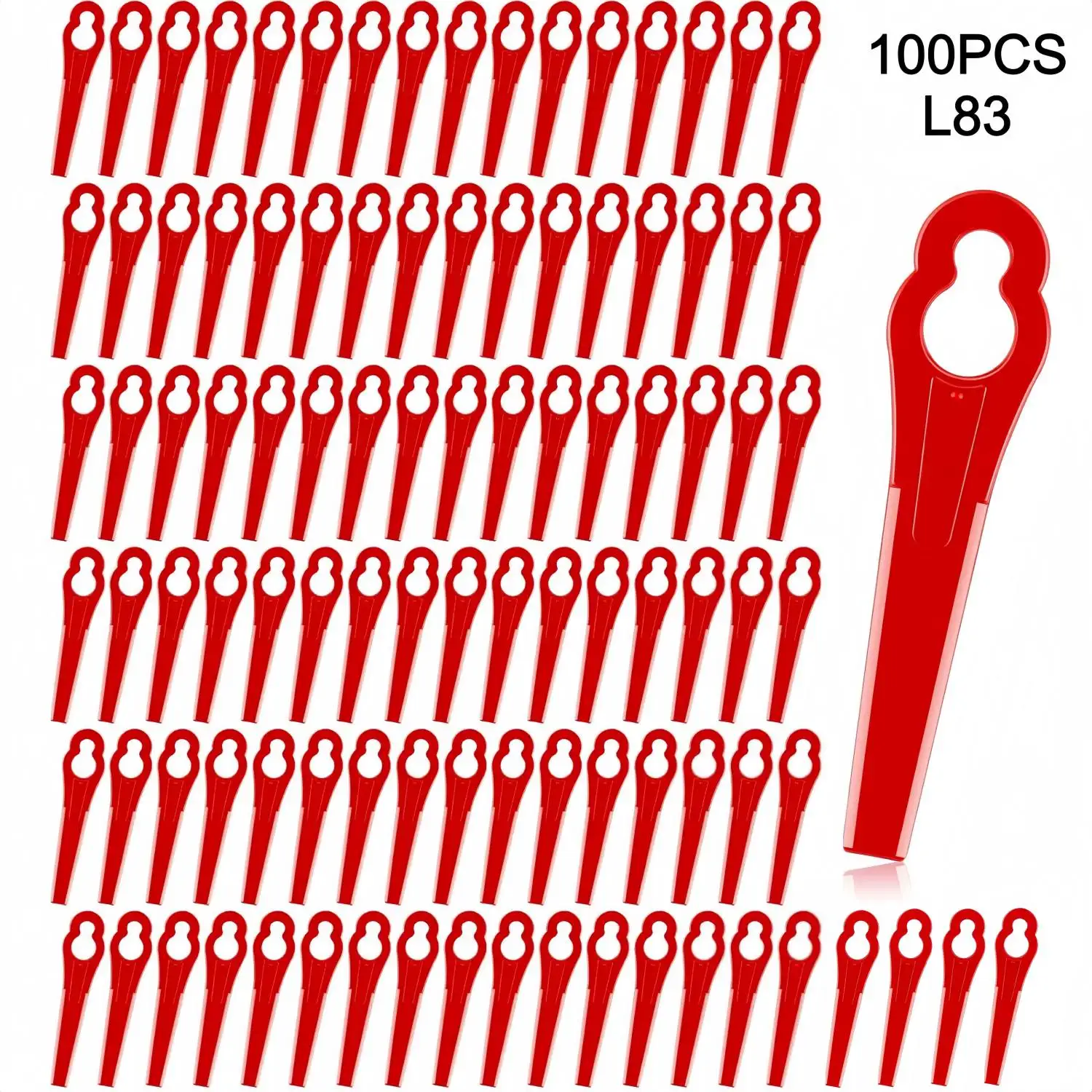

100PCS Plastic Trimmer Blades Replacement Mowing Grass Trimmer Nylon Blades Compatible with PolyCut 2-2 3-2 FSA 45 57 FSE 52