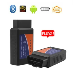 ELM327-Android用OBD2スキャナー,車の診断ツール,コードリーダー,Bluetooth付き,OBD2ソケット,バージョン327 V 1.5/V2.1