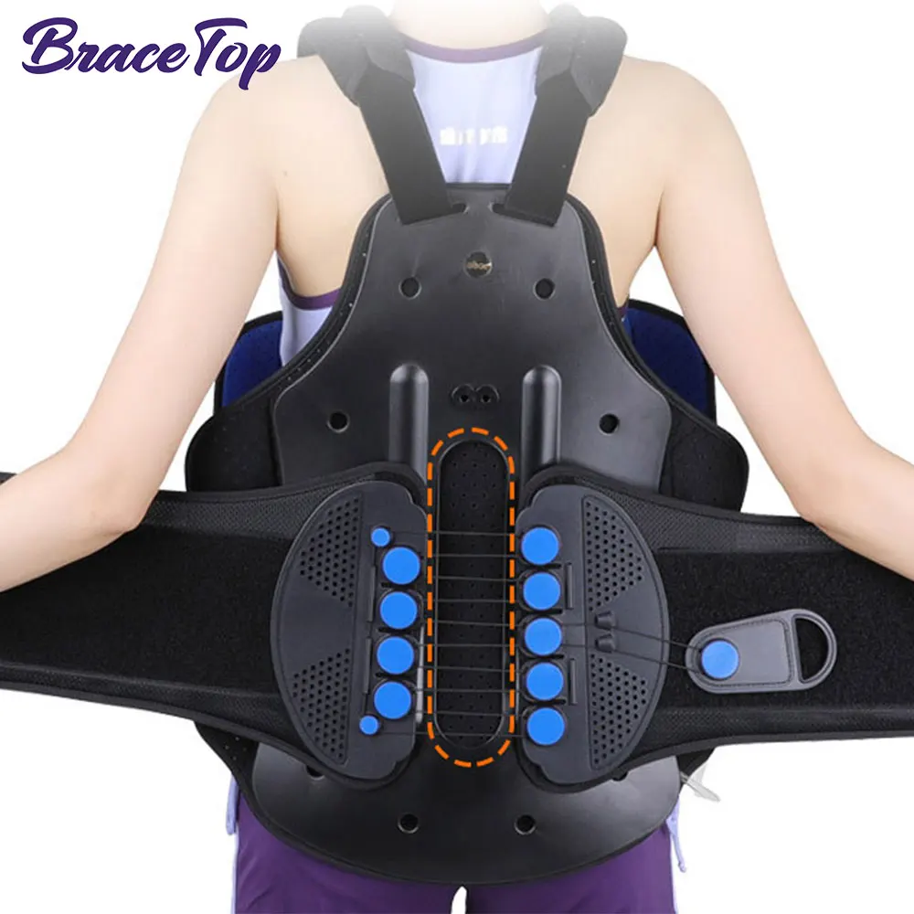 TLSO Thoracic Full Back Brace, Treat Kyphosis, Compression Fractures, Upper Spine Injuries,Post Surgery with Hard Lumbar Support