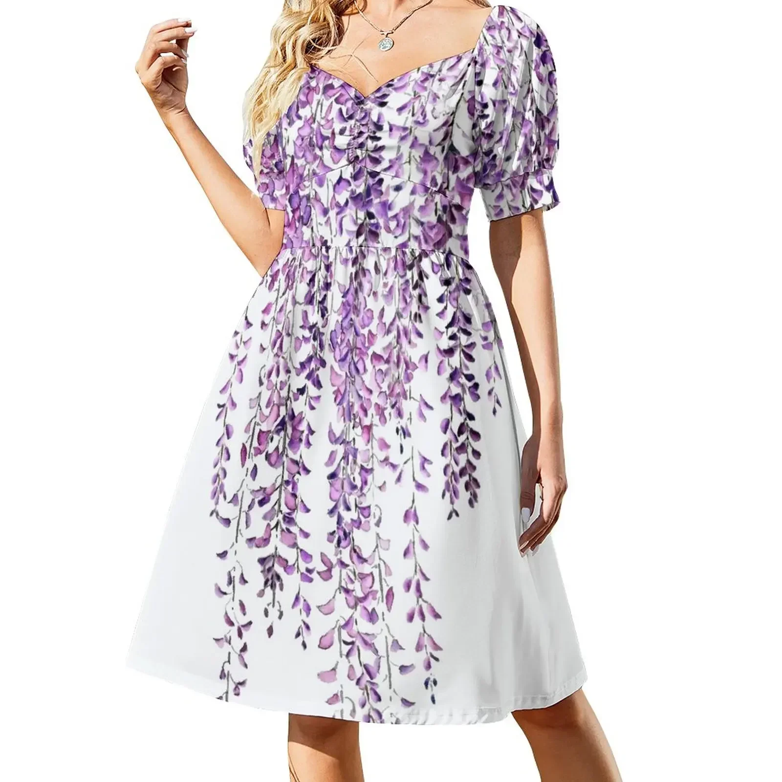 

purple wisteria in bloom Sleeveless Dress women's fashion dresses wedding dresses for parties dresses for woman 2025 Dress