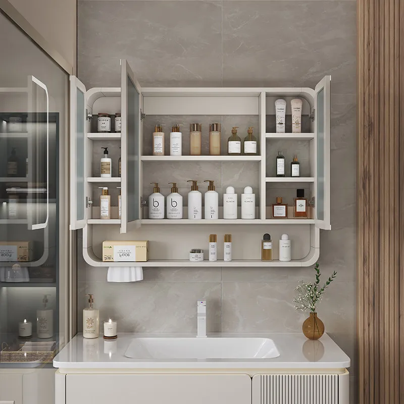 Organizer Mirror Bathroom Cabinet Storage Shelves Paper Decorations Skincare Cupboard Small Modern Gabinete Trendy Furniture view 4