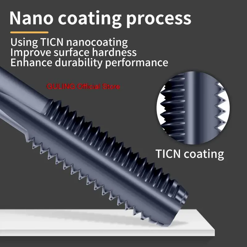 Exacling-Tarauds à rainure droite en acier au tungstène, carbure d'alliage, filetage machine, M0.8 Dallas M2, M2.5, M3 figuré, M5, M6, M7, M8, M9, M10, M12, M14, M16