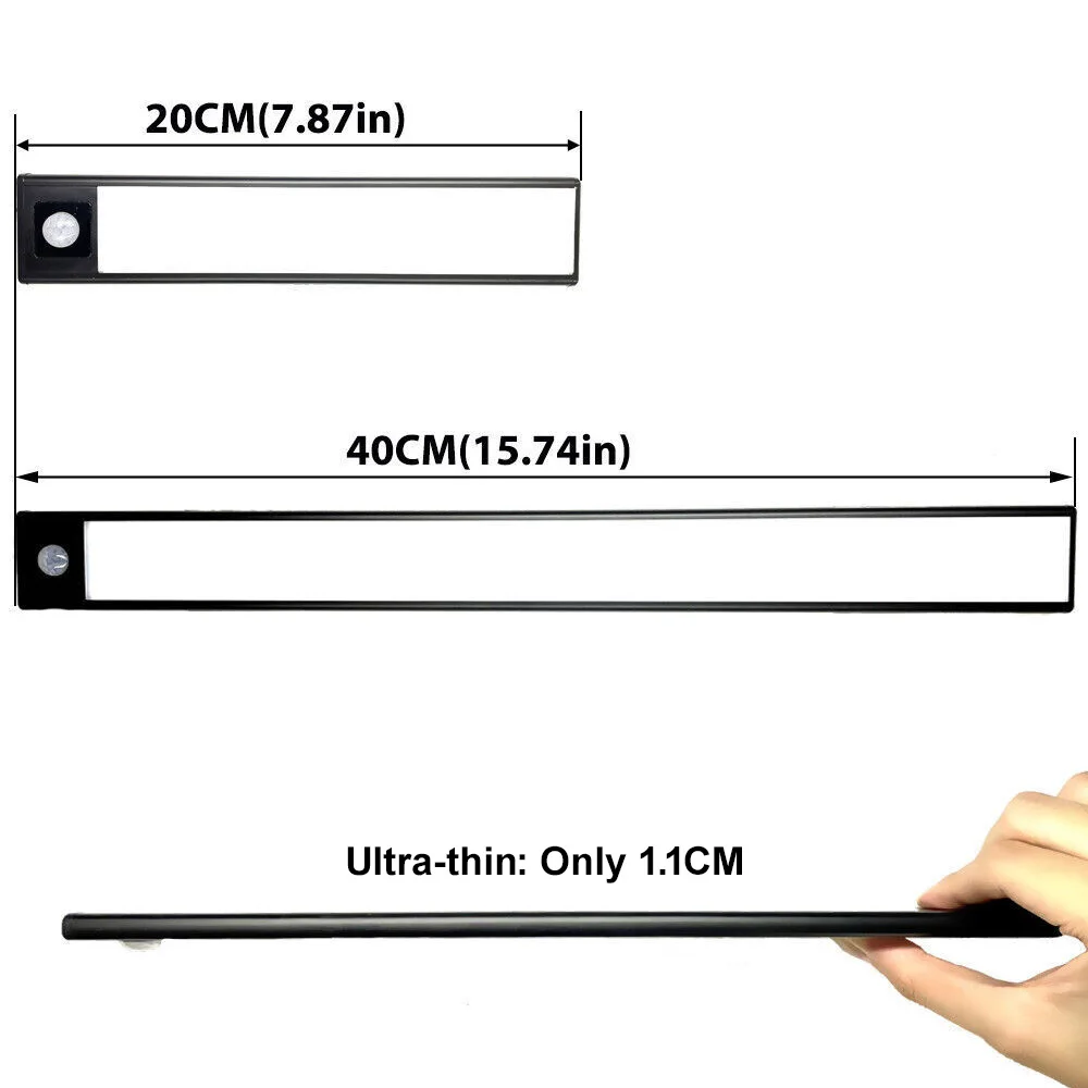 20/40CM LED Night Light Motion Sensor Wireless USB Cabinet Night Light Kitchen Closet Wardrobe Lamp Rechargeable Led Light