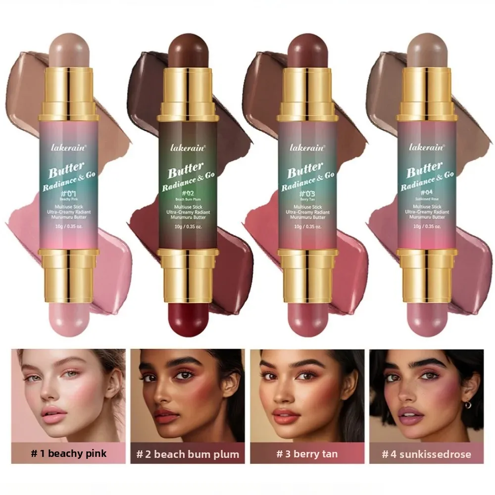 Stick contorno a doppia estremità 2 in 1 fard in crema evidenziatore trucco bagliore opaco per guance occhi viso scolpire
