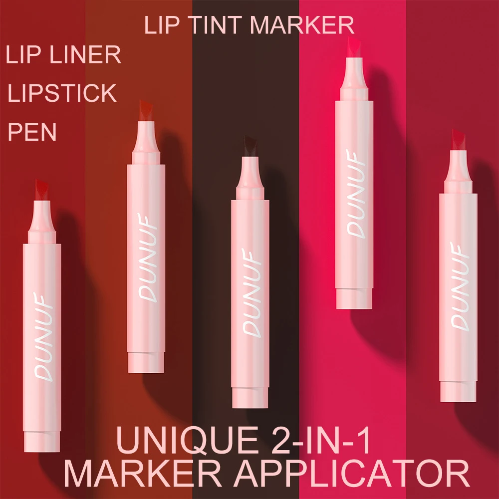 Lápiz labial mate duradero con bloqueo de color 3 en 1, lápiz labial, brillo de labios, 5 colores disponibles, maquillaje de labios hidratante